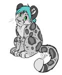  2015 blue_hair cat cute feline feral fur hair leopard male mammal sevrah snow snow_leopard spots white_fur 