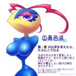 1:1 2020 antennae_(anatomy) anthro armless arthropod arthropod_abdomen artist_name blue_body blue_skin digital_drawing_(artwork) digital_media_(artwork) eyelashes eyeshadow female female_anthro floating_hands hymenopteran insect japanese_description japanese_text kirby:_triple_deluxe kirby_(series) kuuki_soyo79 legless looking_at_viewer makeup mouthless multicolored_body multicolored_skin nintendo nipples nude nude_anthro nude_female pink_eyeshadow portrait purple_eyes purple_nipples queen_sectonia simple_background small_waist solo text three-quarter_portrait three-quarter_view translation_request two_tone_body two_tone_skin wasp wasp_waist white_background yellow_body yellow_skin