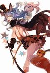  animal_ears backless_outfit bad_id bad_twitter_id bare_back blue_hair bunny_ears erune ferry_(granblue_fantasy) granblue_fantasy halloween hat hyakuhachi_(over3) skirt solo top_hat yellow_eyes 