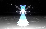  3d blue_hair cirno dress glowing highres ice ice_wings mikumikudance night snow solo touhou wings yasiro_(oyasiro35) 