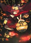  bad_id bad_pixiv_id cape disembodied_head halloween hat hichiko highres in_container jack-o'-lantern looking_at_viewer open_mouth red_eyes red_hair sekibanki shirt skirt solo touhou 