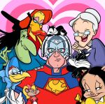 2025 4_fingers age_difference alice_crumden anatid anseriform anthro apron arms_bent avian beak bedroom_eyes big_nose bird black_body black_eyebrows black_eyes black_fur black_hair black_nose blue_bonnet blue_bow blue_clothing blue_dress blue_eyelids blue_eyes blue_sclera brown_body brown_fur cel_shading cheek_tuft chicken closed_beak closed_smile clothed clothed_anthro clothed_female clothed_human clothed_humanoid clothed_male clothing colored comb crossover dc_comics digital_drawing_(artwork) digital_media_(artwork) domestic_cat domestic_pig dress duck elderly_female elderly_human english_description eyebrows eyelashes eyes_closed eyeshadow facial_tuft feathers felid feline felis female female_anthro female_feral female_human feral fingers fur galliform granny_(looney_tunes) green_body green_skin grey_hair grey_helmet group hair hair_bun hands_together hi_res human humanoid larger_anthro larger_female larger_humanoid larger_male light lighting lips lipstick long_hair looking_at_viewer looney_tunes magic_user makeup male male/female male_human mammal melissa_duck miss_prissy mouse mouth_closed multicolored_body multicolored_fur murid murine narrowed_eyes older_female older_human on_another on_another's_head one_eye_closed open_mouth open_smile orange_beak peacemaker penelope_pussycat petunia_pig phasianid pigtails pink_bow pink_clothing pink_dress pink_tongue ponytail purple_clothing purple_eyeshadow purple_shirt purple_topwear pussyfoot_(looney_tunes) red_clothing red_hair red_lipstick red_shirt red_topwear rod_allen rodent seductive shaded shirt signature size_difference small_nose smaller_anthro smaller_female smaller_feral smile snout suid suine sus_(pig) tail tail_feathers tan_lips teeth tongue topwear tuft two_tone_body two_tone_fur warner_brothers white_apron white_body white_clothing white_feathers white_fur white_inner_ear witch witch_hazel_(looney_tunes) worried_look yellow_body yellow_feathers younger_anthro younger_female younger_feral younger_human younger_humanoid younger_male