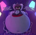 2025 ahoge alcohol anthro arcade arcade_machine beer beer_inflation belly belly_expansion belly_inflation beverage big_belly big_breasts big_butt black_hair blush blush_lines bracelet breast_expansion breasts burping butt butt_expansion canid canine canis chain clothing collar dialogue domestic_dog drunk english_text expansion fangs female fur grey_body grey_fur hair hands_behind_head hi_res highlights_(coloring) huge_belly huge_breasts huge_butt huge_thighs hyper hyper_belly hyper_butt hyper_thighs inflation jewelry liquid_inflation looking_at_viewer mammal motion_lines mysterydad navel open_mouth open_smile pink_highlights red_eyes rumbling_stomach smile smiling_at_viewer solo spiked_bracelet spiked_collar spikes stuffing substance_intoxication tail teeth text thick_thighs thigh_expansion torn_clothing wardrobe_malfunction weight_gain yip_(mysterydad)