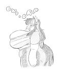 anthro big_breasts big_butt breasts burping butt equid equine female fetlocks friendship_is_magic hasbro horn mammal monochrome my_little_pony mythological_creature mythological_equine mythology quillyblott simple_background slightly_chubby solo thick_thighs tired_eyes twilight_sparkle_(mlp) winged_unicorn wings