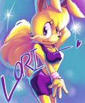  &lt;3 2012 bbrangka black_nose blonde_hair breasts buckteeth clothed clothing female fur hair jazz_jackrabbit_(series) lagomorph long_hair looking_at_viewer lori_jackrabbit mammal midriff rabbit solo teeth yellow_fur 