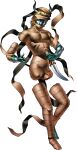  1boy absurdres attis_(megami_tensei) bandaged_arm bandaged_leg bandaged_torso bandages blonde_hair brown_bandages colored_skin demon_(megami_tensei) devil_summoner:_soul_hackers devil_summoner_(series) full_body green_skin highres holding holding_knife horns kazuma_kaneko knife multicolored_skin official_art severed_limb shin_megami_tensei simple_background solo third-party_source transparent_background two-tone_skin white_skin yellow_eyes 