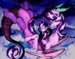 chimera cloud draconequus duo equid equine female female/female feral flying friendship_is_magic hasbro hi_res horn liaaqila mammal my_little_pony mythological_creature mythological_equine mythology night sky star starlight_glimmer_(mlp) starry_sky twilight_sparkle_(mlp) winged_unicorn wings