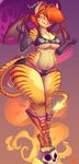  2015 anthro big_breasts breasts butt cat cleavage clothed clothing demon feline female halloween holidays horn jaeh loree mammal solo succubus wings 