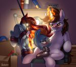 animal_genitalia animal_penis balls bdsm bite biting_lip blush bodily_fluids bondage bound brown_eyes deep_throat duo echoerr equid equine equine_genitalia equine_penis fan_character feral fluffy fluffy_chest genitals hasbro hi_res horn horn_jewelry horn_ring jedayskayvoker jewelry lamp legs_tied magic magic_aura magic_user male male/male mammal medial_ring metronome_circuit my_little_pony mythological_creature mythological_equine mythology neck_bulge oral oral_penetration pegasus penetration penis raised_tail ring_(jewelry) saliva sex sitting suspension suspension_bondage tail tail_bondage tail_tied unicorn wings