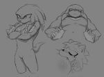 anthro archie_comics big_muscles big_pecs bite biting_pecs black_nose blush bodily_fluids chest_bite clothing crossed_arms duo ear_piercing echidna eulipotyphlan eyes_closed fangs gloves hands_on_hips handwear hedgehog hi_res jacket knuckles_the_echidna low-angle_view male male/male mammal minaxium monochrome monotreme muscular muscular_anthro muscular_male nipple_bite nipple_fetish nipple_piercing nipple_play nipples notched_ear pecs pecs_bite piercing ring saliva saliva_on_pecs scourge_the_hedgehog sega serious size_difference sonic_the_hedgehog_(archie) sonic_the_hedgehog_(comics) sonic_the_hedgehog_(series) standing tail teeth topwear