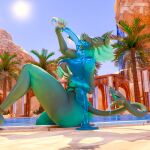 1:1 3d_(artwork) absurd_res anthro big_breasts bikini bikini_bottom bikini_top blender_(artwork) blender_cycles_(artwork) blush blush_lines bodily_fluids bottle bra breasts butt canid canid_demon canine canis cerberus cerberus_(fortnite) clothed clothing container demon digital_media_(artwork) drinking drooling epic_games european_mythology female fortnite greek_mythology hair hellhound hi_res liquid mammal multi_head mythological_canine mythological_creature mythology oasis open_mouth outside palm_tree plant pool potion potion_bottle raytross saliva shield_potion sky smile solo sun swimwear tail thick_thighs tongue tree two-piece_swimsuit underwear water wet wet_body