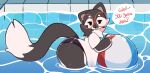 2025 3_fingers anthro ball beach_ball big_butt black_body black_clothing black_eyes black_fur black_speedo black_swimwear butt cetacean circle_eyebrows clothing curled_tail detailed_background dialogue dipstick_tail dolphin domestic_cat dripping_wet english_text eyebrows eyewear felid feline felis femboy fingers flirting flirting_with_viewer fluffy fluffy_tail fur gelboretsu glasses half-closed_eyes hi_res hybrid inflatable inviting_viewer long_tail male male_anthro mammal marine markings multicolored_body multicolored_fur narrowed_eyes neck_tuft oceanic_dolphin open_mouth open_smile orca oreo_(gelboretsu) partially_submerged paws red_eyewear red_glasses round_glasses shirt side_view smile solo speech_bubble speedo standing_in_water swimming_pool swimwear tail tail_markings text thick_thighs toothed_whale topwear tuft water wet wet_clothing wet_shirt wet_topwear white_body white_clothing white_eyebrows white_fur white_shirt white_topwear widescreen