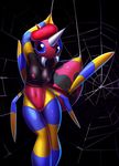  anthro arachnid ariados arthropod beret breasts elpatrixf female hat horn insect looking_at_viewer navel nintendo nipples nude pok&eacute;mon pok&eacute;morph pussy red_nipples solo spider spiderweb video_games 