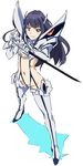 cosplay junketsu kill_la_kill kiryuuin_satsuki kiryuuin_satsuki_(cosplay) long_hair nanase_yoshino simple_background solo sword umanosuke wake_up_girls! weapon 