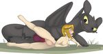  abdominal_bulge anthro astrid_(httyd) bestiality dragon female feral how_to_train_your_dragon human human_on_feral interspecies lying male male/female mammal night_fury nude ponyponypony_(artist) sex size_difference toothless 