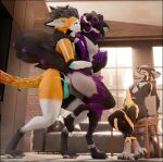 3d_(artwork) absurd_res anal anal_orgasm anal_penetration animal_genitalia animal_penis anthro anthro_on_anthro anthro_penetrated anthro_penetrating anthro_penetrating_anthro anus balls bent_leg black_body black_fur blender_(artwork) blush bodily_fluids bound butt camrige_(character) canid canine canine_genitalia canine_penis cuck_chair cuckold cum cum_in_ass cum_inside deuzear digital_media_(artwork) duo ejaculation erection femboy femboy/femboy fox fur furniture genital_fluids genitals group hand_tied hands-free hi_res josou_seme kissing leaking_anus leaking_cum legs_tied licking_tongue lill_esp lill_espion living_room looking_at_another looking_pleasured male male/male male_penetrated male_penetrating male_penetrating_male mammal nude on_one_leg open_mouth orange_body orange_fur orgasm penetration penile penile_penetration penis penis_in_ass purple_body purple_fur rexouium saliva saliva_string sex sitting standing standing_sex tongue tongue_out trio wharf_(character) white_body white_fur