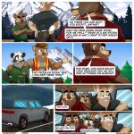 2024 aaron_(artist) aiden_(aaron) anthro bear beaver big_butt big_muscles black_body black_fur blue_eyes border bottomwear brown_body brown_fur bulge butt clothing collared_shirt comic dialogue digital_media_(artwork) dillon_(aaron) driving_truck embarrassed english_text exclamation_point father_(lore) father_and_child_(lore) father_and_son_(lore) fur giant_panda green_eyes grey_clothing grey_shirt grey_topwear half-closed_eyes hand_on_shoulder hi_res justin_(aaron) lagomorph leporid male mammal mathew_porter mountain muscular muscular_anthro muscular_male narrowed_eyes orange_eyes pants parent_(lore) parent_and_child_(lore) parent_and_son_(lore) polo_shirt rabbit red_clothing red_shirt red_topwear rodent safety_vest shirt snow son_(lore) speech_bubble tan_body tan_fur text tight_bottomwear tight_clothing tight_pants topwear truck url ursine vehicle vest white_body white_border white_fur work_uniform