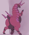 2025 against_surface against_wall animal_genitalia animal_penis anus ariarik_o0 backsack balls black_anus black_balls black_body black_penis black_perineum blush blush_lines bodily_fluids butt censor_bar censored censored_genitalia censored_penis countershade_torso countershading digital_drawing_(artwork) digital_media_(artwork) embarrassed english_description equine_anus equine_genitalia equine_penis feral full-length_portrait generation_5_pokemon genitals grey_background half-erect hi_res ineffective_censorship looking_back male male_feral medial_ring mouthless multicolored_body narrowed_eyes nintendo on_hind_legs penis perineum pokemon pokemon_(species) portrait presenting presenting_anus presenting_balls presenting_hindquarters presenting_penis puffy_anus quadruped rear_view red_body scolipede scut_tail short_tail simple_background solo sweat sweatdrop tail three-quarter_view two_tone_body yellow_sclera