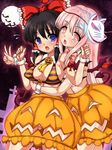  bra breasts hakurei_reimu halloween hata_no_kokoro highres large_breasts multiple_girls n_(dai_n_honpo) no_panties touhou underwear 