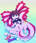 absurd_res amphibian andromorph anthro anus aquatic axolotl band-aid bandage beaded_jewelry beads big_clitoris black_clothing black_shirt black_topwear bodily_fluids bottomless brown_hair clitoris clothed clothing collar collar_ring condom condom_wrapper dildo fingers_together flared_dildo genitals gills hair hi_res hitachi_magic_wand intersex jewelry kandi_(jewelry) laying_on_pillow looking_at_viewer lube_bottle lying mole_salamander nervous nervous_smile on_back pillow salamander sex_toy sexual_barrier_device shirt solo spiky_hair spread_legs spreading sunny_(artist) sweat tail tail_coil tidbit topwear vibrator vulva wand_vibrator