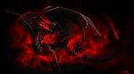  2015 abstract_background angry black_scales dragon feral glowing glowing_eyes magic ratte red_eyes red_theme scales solo tokoyami western_dragon 
