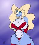 anthro aurora_(keksnek720) aurorus blonde_hair blue_body blue_eyes bra clothing crystal crystal_creature dinosaur elemental_creature female fossil_pokemon generation_6_pokemon gloves hair handwear hi_res legwear lingerie mineral_fauna nintendo panties pokemon pokemon_(species) prehistoric_species red_bra red_clothing red_gloves red_handwear red_legwear red_lingerie red_panties red_thigh_highs red_thong red_underwear reptile saurischian sauropod sauropodomorph scalie smile snowfyre solo tail thigh_highs thong underwear