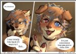 anthro brutus(lilryryy) canid canine caressing_face catachresticat claws comic_panel dialogue duo male male/male mammal ownership prison prisoner rylie(lilryryy) sassy sex smile submissive