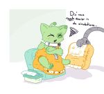 2026 3_fingers 3_toes alien ambiguous_gender antennae_(anatomy) anthro baby_wipes blush blush_lines bodily_fluids boredomwithfriends button_(fastener) claws clean_diaper clothed clothing crossed_arms dialogue diaper diaper_under_clothing diaper_under_onesie ellipsis english_text feces feet felid feline finger_claws fingers folded_diaper frustrated full-length_portrait fur genital_fluids glee_glorp_(boredomwithfriends) green_antennae green_body green_fur green_inner_ear green_pawpads green_tail hi_res mammal onesie open_mouth orange_onesie pawpads pooping portrait potty robotic_arm sitting snaggle_tooth snapsuit soiled_diaper soiling soiling_diaper solo spacesuit tail text three-quarter_view toes unclean_diaper urine used_diaper using_diaper wearing_diaper wet_diaper wetting wetting_diaper zipper