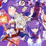  ! 1girl alternate_costume alternate_hairstyle blush book bow bowtie breasts capelet circlet cleavage closed_mouth commentary cosplay dragon_quest dragon_quest_iii dress fire gloves gram_9 hair_bow hat heart heart-shaped_pupils highres kirisame_marisa large_breasts long_hair mob_cap multiple_views nude open_mouth patchouli_knowledge penis_awe penis_shadow photo_(object) pink_capelet pink_dress purple_eyes purple_hair pyrokinesis red_bow red_bowtie sage_(dq3) sage_(dq3)_(cosplay) smile spoken_exclamation_mark staff sweatdrop symbol-shaped_pupils teeth touhou twintails upper_teeth_only white_dress yellow_gloves 