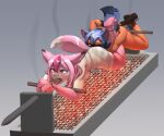 5_fingers 5_toes 6:5 absurd_res ailurid all_the_way_through anthro bdsm black_nose blue_hair blue_inner_ear_fluff blush bodily_fluids breasts canid canine character_prepared_as_food dipstick_ears dipstick_tail duo ear_markings eyebrows feet female fingers fire fox fur hair hi_res imminent_death inner_ear_fluff leg_markings male mammal markings multicolored_body multicolored_ears multicolored_fur penetration pink_hair red_eyes red_panda smoke socks_(marking) sweat tail tail_markings toes tuft waynekan white_body white_fur