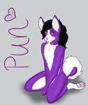  &lt;3 2015 anthro black_hair canine collar covering curled_tail dog eyelashes fur girly grey_background hair hindpaw husky hybrid kneeling long_hair looking_at_viewer male mammal multicolored_fur nude papillon pawpads paws pink_eyes pink_nose punpun purple_fur sebby-lion simple_background solo two_tone_fur white_fur 