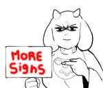  caprine claws edit english_text female goat looking_at_viewer mammal sign solo text toriel undertale video_games 