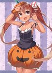  bad_id bad_pixiv_id brown_eyes brown_hair halloween halloween_costume kankitsunabe_(citrus) kantai_collection libeccio_(kantai_collection) long_hair open_mouth scrunchie smile solo twintails 