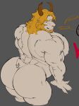 2026 2_horns 5_fingers absurd_res anthro asgore_dreemurr back_muscles beard big_butt big_muscles big_pecs blonde_beard blonde_eyebrows blonde_facial_hair blonde_hair blue_eyes bovid butt caprine claws colored_sketch digital_drawing_(artwork) digital_media_(artwork) english_description eyebrows facial_hair fingers freeposers_(artist) fur goat grey_background hair hi_res horn looking_back male mammal mature_anthro mature_male muscular muscular_anthro muscular_male nipples nude_anthro nude_male pecs rear_view simple_background sketch small_tail solo tail undertale_(series) white_body white_fur