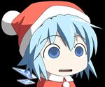  blue_eyes blue_hair christmas cirno duplicate hat santa_hat short_hair solo touhou wings 