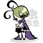  antennae blush_stickers bow cape character_name green_hair panda_lanlan solo touhou wriggle_nightbug 