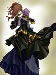  brown_hair dress earrings jewelry matokichi ponytail solo umineko_no_naku_koro_ni ushiromiya_natsuhi 