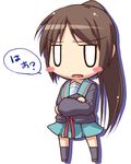  bad_id bad_pixiv_id blush_stickers chibi genderswap genderswap_(mtf) hirose_madoka kita_high_school_uniform kyonko long_hair o_o school_uniform serafuku solo suzumiya_haruhi_no_yuuutsu thighhighs 