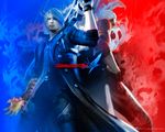  back-to-back dante_(devil_may_cry) devil_may_cry devil_may_cry_4 male_focus multiple_boys nero_(devil_may_cry) sword wallpaper weapon 