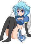  blue_eyes blue_hair collar derivative_work gloves loincloth ocarina_(violinist_of_hameln) orgel_(artist) scar sitting smile solo thighhighs vector_trace violinist_of_hameln wings 