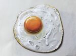  colored_pencil_(medium) commentary_request egg food food_focus fried_egg highres no_humans ohp95kg original photorealistic realistic still_life traditional_media 