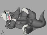  aggron anthro anthrofied anus balls digital_media_(artwork) dripping erection humanoid_penis looking_at_viewer lying male nintendo on_side open_mouth partially_retracted_foreskin penis pok&eacute;mon precum presenting scalie seyrmo solo spread_legs spreading uncut video_games 