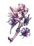  alaska_(zhan_jian_shao_nyu) amplifier anger_vein angry bare_shoulders breasts clenched_hand guitar gun headset high_heels instrument long_hair loudspeaker mecha_musume medium_breasts megaphone middle_finger midriff ntrsis official_art open_mouth personification pink_hair red_eyes rigging solo speaker thighhighs torn_clothes torn_legwear underboob weapon zhan_jian_shao_nyu 