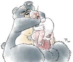 abdominal_bulge absurd_res anal anal_penetration animal_crossing anthro avian balls bandage bear bear_hug belly berifakku big_balls big_belly big_penis bird bodily_fluids cranston_(animal_crossing) cum cum_in_ass cum_inside curt_(animal_crossing) duo extreme_penetration feathers fur genital_fluids genitals grey_body grey_fur hi_res huge_penis hyper hyper_genitalia hyper_penis ibis male male/male mammal nintendo overweight overweight_male pelecaniform penetration penis sex shocked size_difference threskiornithid white_body white_feathers