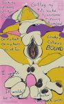  anthro anus armwear bandai_namco black_nipples black_vulva bodily_fluids canid canine clenched_anus clenched_teeth clothing curling_toes digimon digimon_(species) erect_nipples feet female fox fur genital_fluids genitals hi_res lying mammal masturbation nipples nude on_back pawpads presenting presenting_vulva renamon solo sound_effects teeth tenge_mage text tuft vaginal_fluids vulva yellow_body yellow_fur 