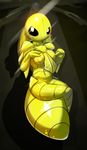  2015 anthro arthropod black_sclera blush breasts cocoon elpatrixf female insect kakuna navel necktie nintendo pok&eacute;mon pok&eacute;morph solo video_games 