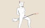 anthro ball_leash ballbusting balls canid cock_and_ball_torture cooler_bamboo disembodied_hand duo female genital_leash genital_torture genitals hi_res human humanoid_genitalia humanoid_penis leash male male/female mammal penis standing