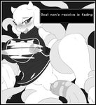  2015 anthro areola big_breasts blush bottomless breasts camychan caprine clothed clothing english_text female goat half-closed_eyes half-dressed hi_res horn huge_breasts mammal monochrome nipples penetration pussy restrained solo spread_legs spreading tentacles text tongue tongue_out toriel torn_clothing undertale vaginal vaginal_penetration video_games 