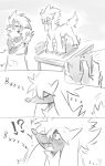  2026 ambiguous_gender anthro biped clothed clothed_ambiguous clothed_anthro clothing digital_drawing_(artwork) digital_media_(artwork) duo feral fingers fur furfrou generation_6_pokemon generation_7_pokemon hair hi_res lycanroc nintendo pokemon pokemon_(species) sex_toy simple_background smile standing tail teeth tenebscuro tongue 
