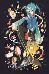  blue_eyes blue_hair bubble ene_(kagerou_project) highres jar kagerou_project long_hair mermaid mirror monster_girl mura_konbane pearl ribbon seashell shell solo starfish tears twintails 